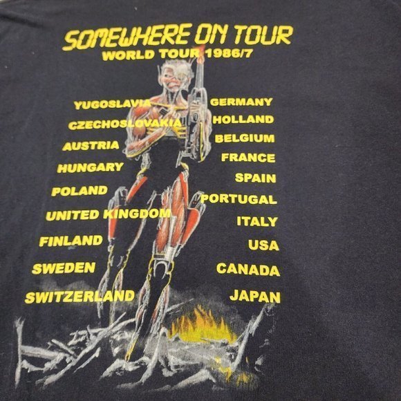 Iron Maiden Gildan Somewhere In Time 1986/87 Tour Shirt 3XL 2011 PRINT‎ Heavy - Picture 8 of 8